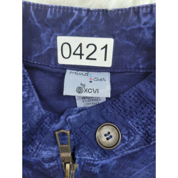 [421] Mind Set Blue Distressed Jacket - Picture 6 of 9